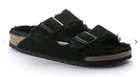 Birkenstock ARIZONA FUR Shearling EU39 BLACK Suede W8/M6 Narrow Sandals BF-39