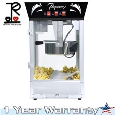 Commercial Popcorn Maker Machine 12 oz Kettle Tempered Glass Warming Deck 850W