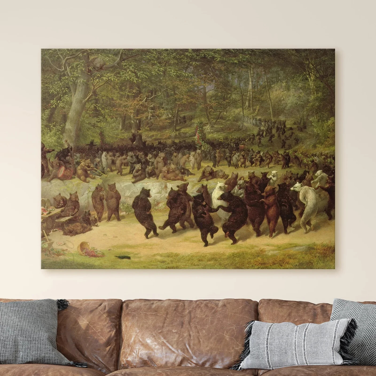 The Bear Dance by William Holbrook Beard Vintage Animal Canvas Print Wall Art