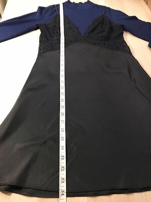 NWT TOPSHOP Lace Layered A-line Mini Dress Navy Top Black Dres EUR 34 UK 6  US 2 | eBay