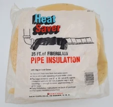 Easy Heat Heat Saver 35ft Fiberglass Pipe Insulation with Vapor Seal Cover - New