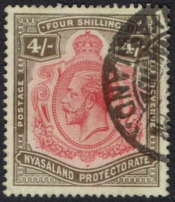 NYASALAND 1913 KGV 4/- WMK MULTI CROWN CA USED | eBay