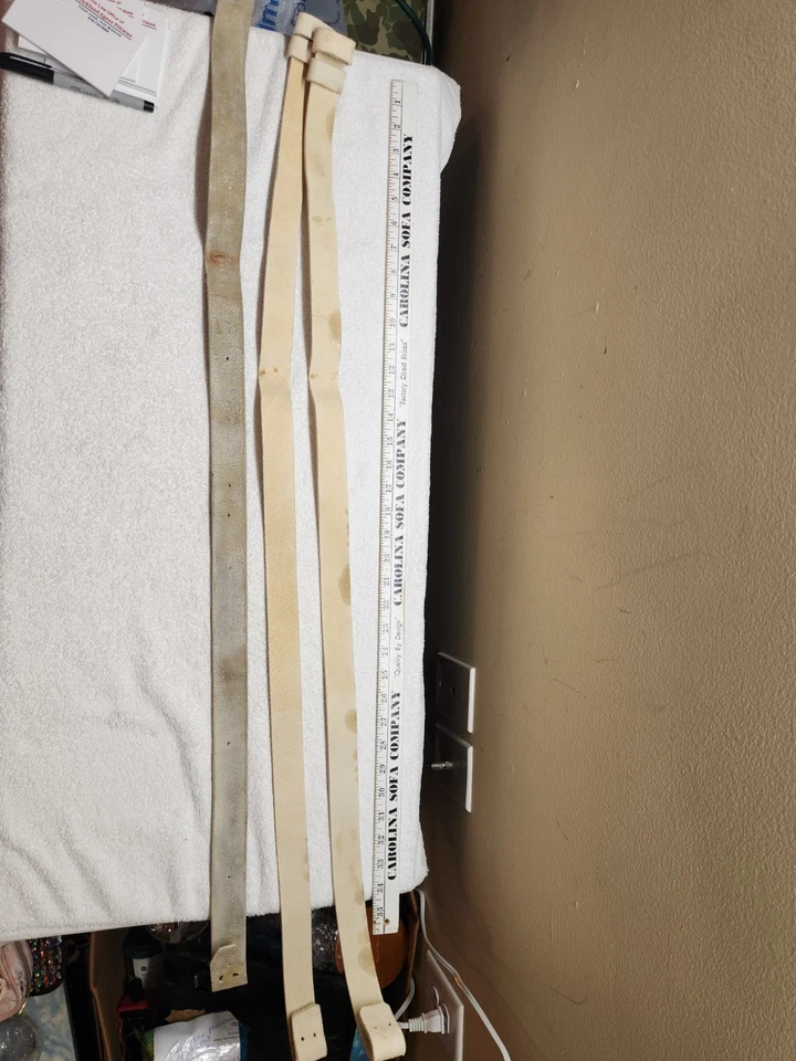 Lot of 3 White Leather Parade Rifle Slings – JC CO 1988 Marked – Likely... - Image 4 of 4