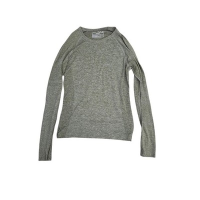 FIGS Seamless Long Sleeve Performance Top Moss Green Heathered Mesh Medium