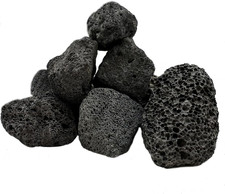Aquarium Black Lava Rock 10 Pcs Volcanic Pumice Stones for Betta Shrimp