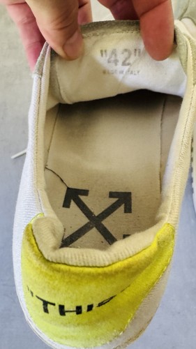 Off-White - 2.0 Distressed Suede-Trimmed Canvas Sneakers - White Italy Size 42 - Picture 8 of 15