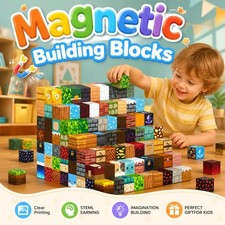 500PCS Magnetic Minecraft Building Blocks Set W/Doll Puzzle Kids Children Gifts