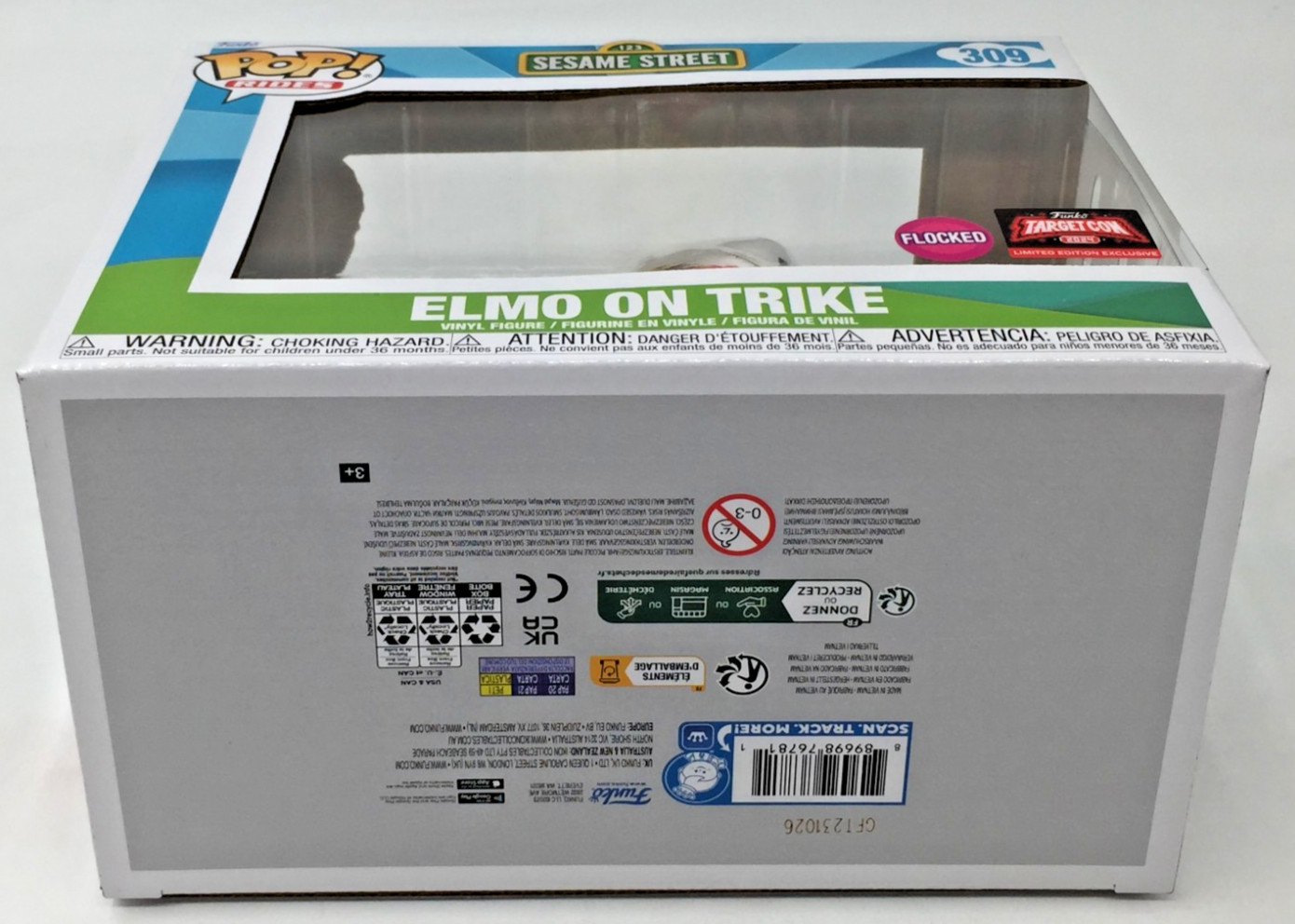 Funko Pop! Rides Sesame Street Elmo on Trike #309 Flocked 2024 Targetcon EX
