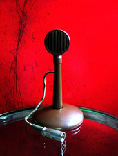 Vintage RARE 1940's Astatic Model X-10 / R3 crystal microphone w E6G stand JT30