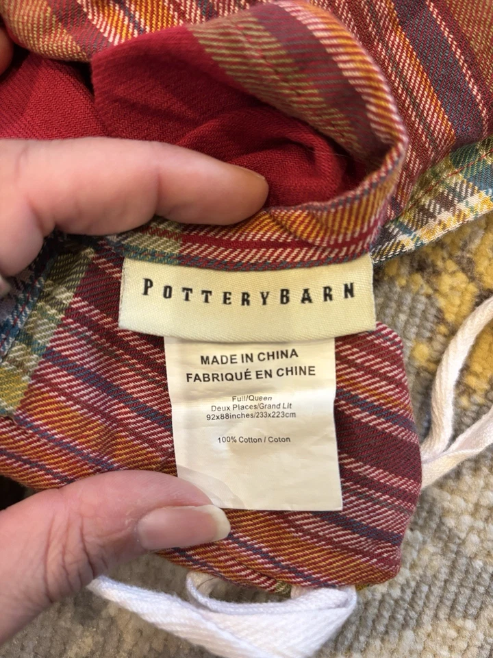 POTTERY BARN BLAKE PLAID CHRISTMAS DUVET + 2 SHAMS FULL/QUEEN - Image 2 of 4