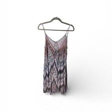 Cupshe Blue Brown Print Strappy V Neck Mini Dress XS