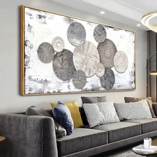 Wall Art Floral Rustic Wall Decor Brown and Grey Canvas Painting Abstract Wal...