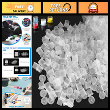 1000 Pcs Disposable Tattoo Ink Caps - Self Standing Plastic Cups for Ink Pigment