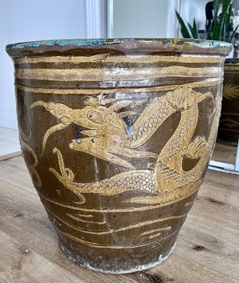 鉢・プランター FIVE ELEMENTS PLANTS DRAGON EGGS POT Large Vintage Antique Chinese Dragon Egg Pot Jardiniere Planter 17