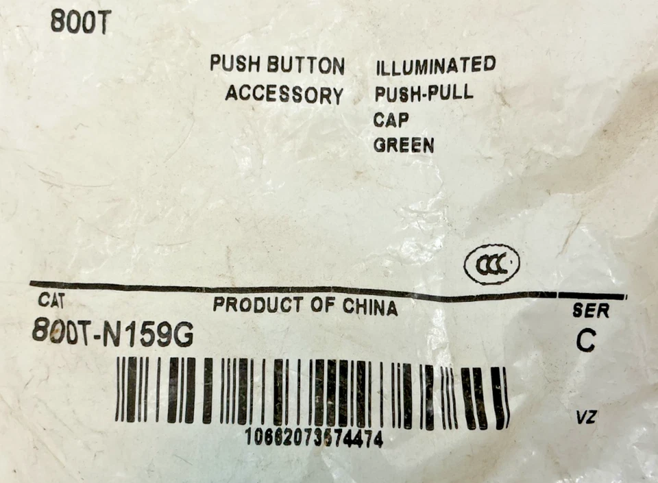 New Allen Bradley 800T-N159G Ser C Push Button Cap Illuminated Push-Pull Green - Image 2 of 4
