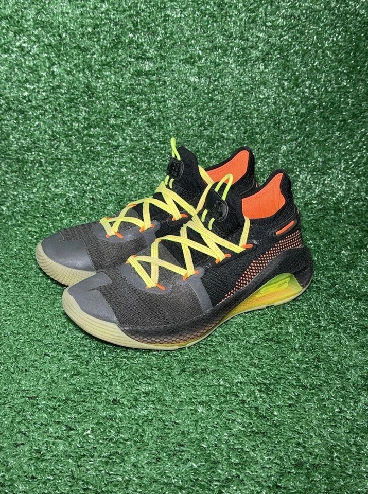 Under Armour Curry 6 “Fox Theater” Negro Naranja Steph Curry Zapatos Juveniles Talla 6Y Foto 3 de 4