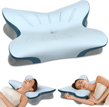 Ergo Pillow for Sleep Apnea, Neck Pain, and Snoring Relief, Standard, Gray