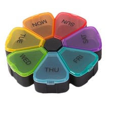 7 Days Medicine Pill Box Mini Round Portable Travel Storage Vitamin Box Sort Tab