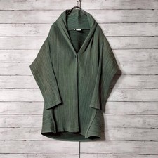 ISSEY MIYAKE Pleats Please Deformed Cardigan Jacket Mid Length F/S from Japan