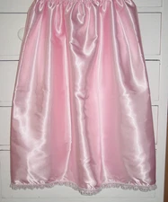 Pink Satin Half Slip Heart Lace Trim 26"-52" Waist Sissy-XXL 1X 2X NEW