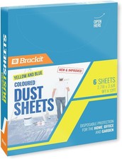 Brackit Premium Plastic Disposable Yellow & Blue Coloured Dust Sheets New