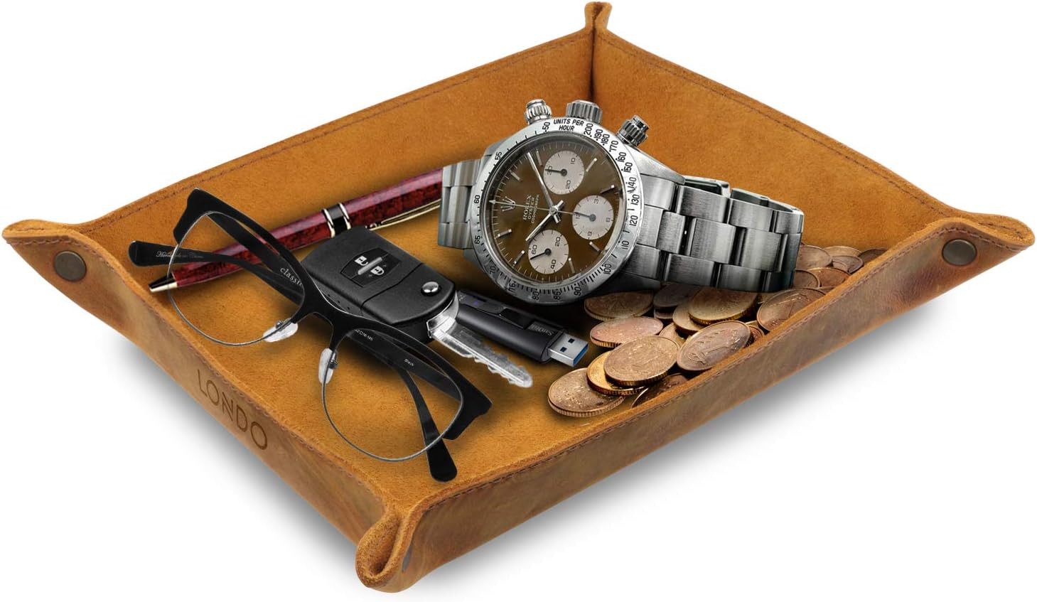 Svuotatasche Uomo in Pelle - Idea Regalo Elegante - Vassoio Cuoio