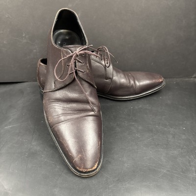 Versace Collection Oxfords Cap Toe Dress Shoes Mens 11 US 44 EU Brown Leather