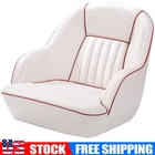 Pontoon Boat Seat, Captains Bucket Seat, Boat Cabin Seating (White/Red piping)