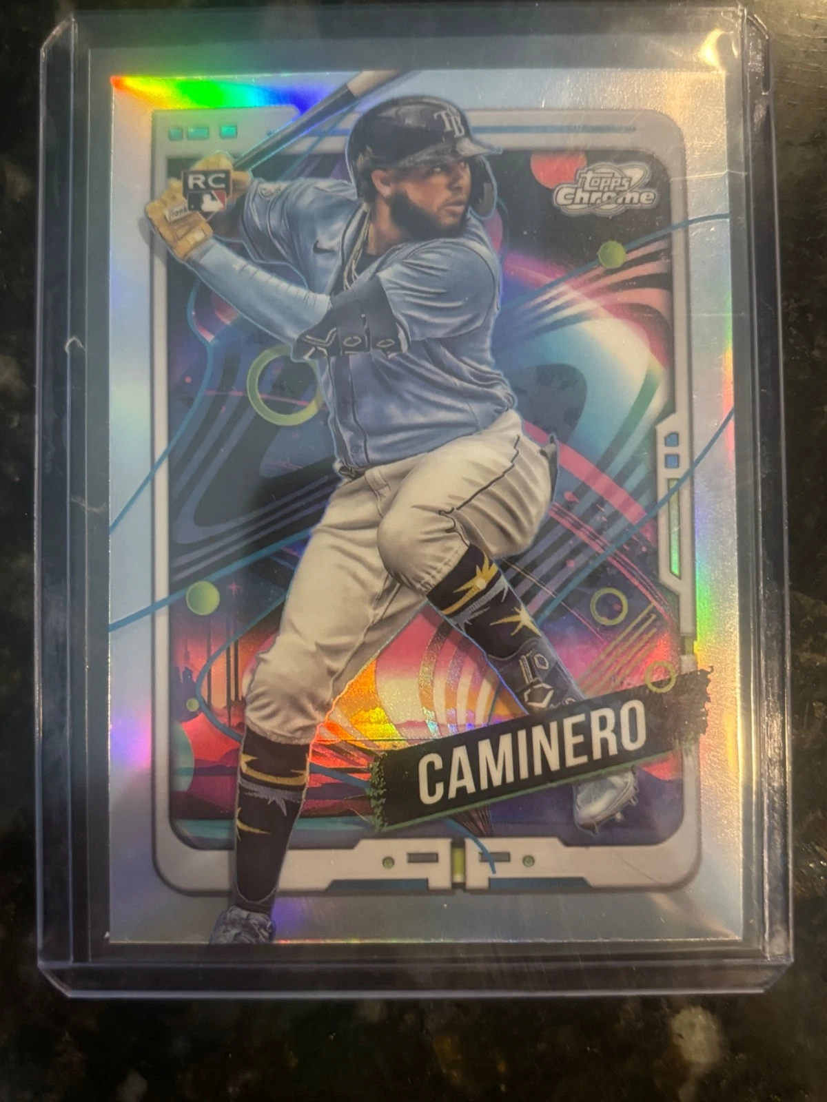 Junior Caminero RC 2024 Topps Chrome Cosmic REFRACTOR Rays Rookie card #1