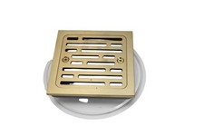 Delta Square Shower Floor Drain Assembly Brushed Brass Gold Bathroom Grate 4.5"