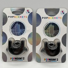 BRAND NEW  2 Pack Popsockets Multi Surface PopMount 2 - Black Popsocket Mount