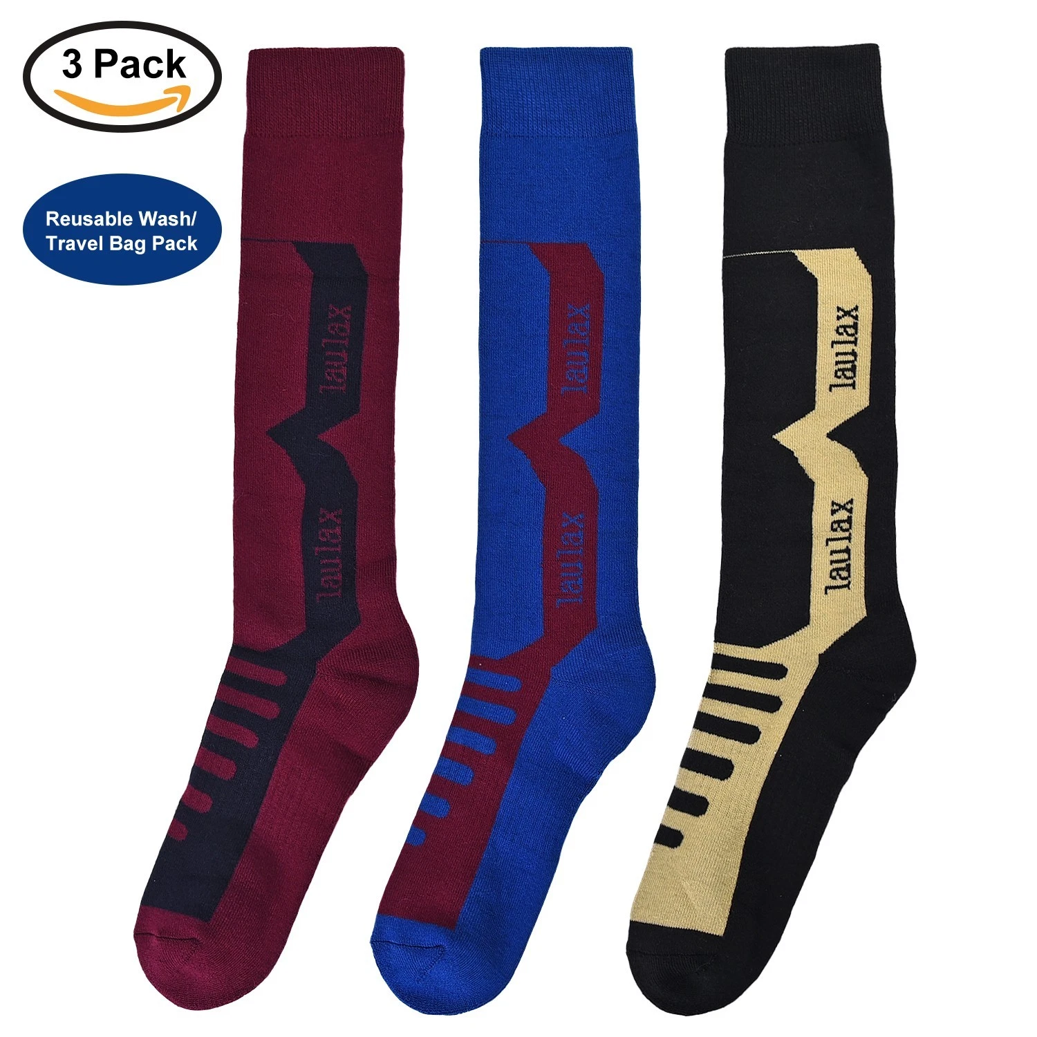 12 pairs laulax Cashmere-like Professional Men's Ski Socks size UK 9-11