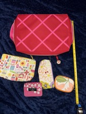 Estee Lauder Makeup Cosmetic Bag TRAIN CASE RED - BNWOT Plus Bonus Bags