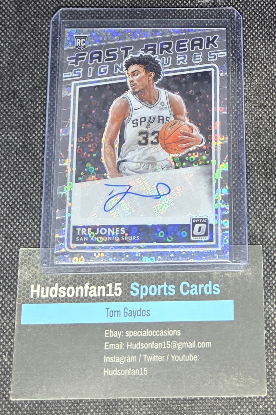 Tre Jones 2020-21 Panini Donruss Optic Fast Break Signatures #FB-TRE Rookie Auto