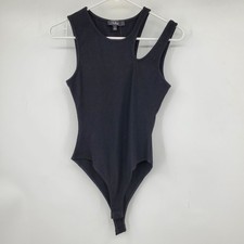 NWT Lulus Black One Piece Strappy Shoulder One Piece Bodysuit Size Small