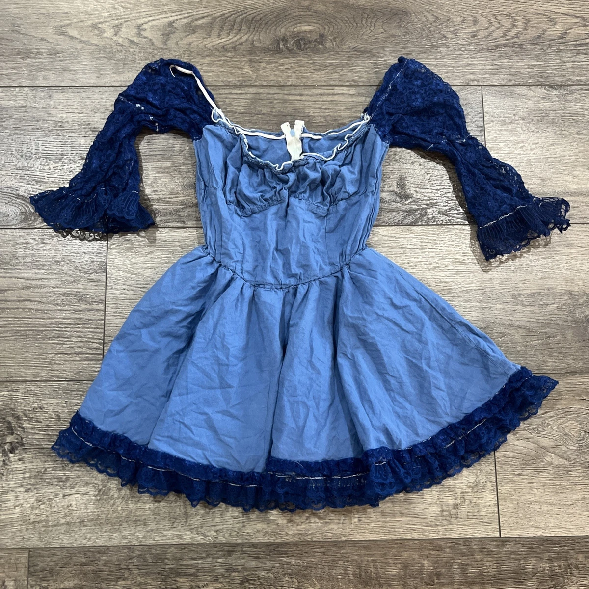 blue pirate dress Natural and Blue Cotton Viking-Inspired Pirate Dress