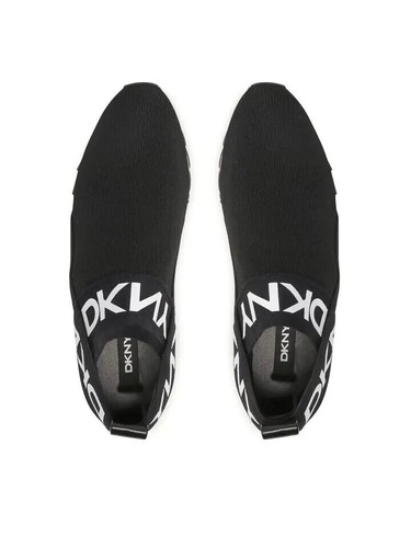 DKNY Ashton Slip On Trainers, Sneakers, In Black and Grey Knit Women’s - Picture 5 of 20