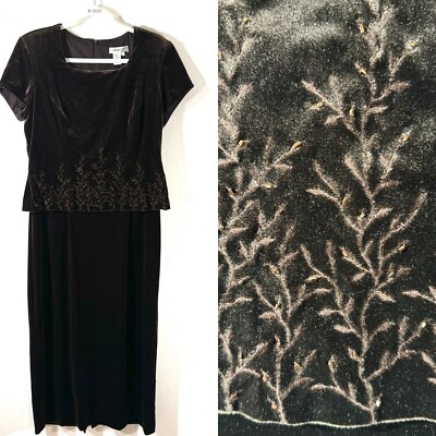 Coldwater Creek Brown Velvet Evening Dress SZ 12 Embroidered Midi Formal Holiday | eBay Coldwater Creek Brown Velvet Evening Dress SZ 12 Embroidered Midi Formal Holiday | eBay