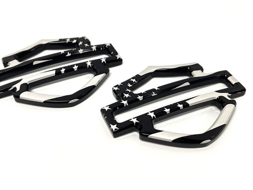 METAL Harley CVO Tank Emblems MERICA Cut (set of 2) Touring, 6061 Billet - Bild 1 von 10