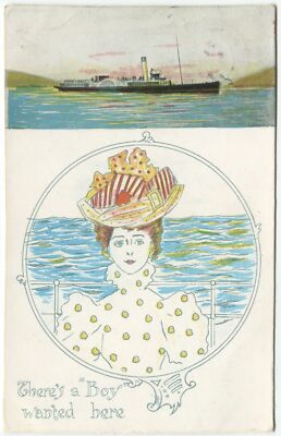RADDAMPFER, GLAMOUR - Versand Postkarte Art Publishing Co, Glasgow