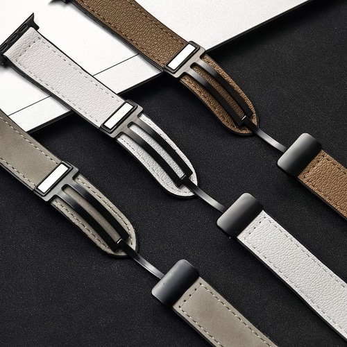 Soft Leather +Silicone Strap for Apple Watch 10 9 8 7 6 SE 44/45/46/49mm Ultra 2 - Picture 8 of 26