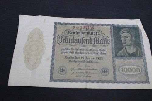 10.000 marcos Alemania diez mil billetes del Reichsbank Berlín 19 de enero de 1922 - Imagen 5 de 6