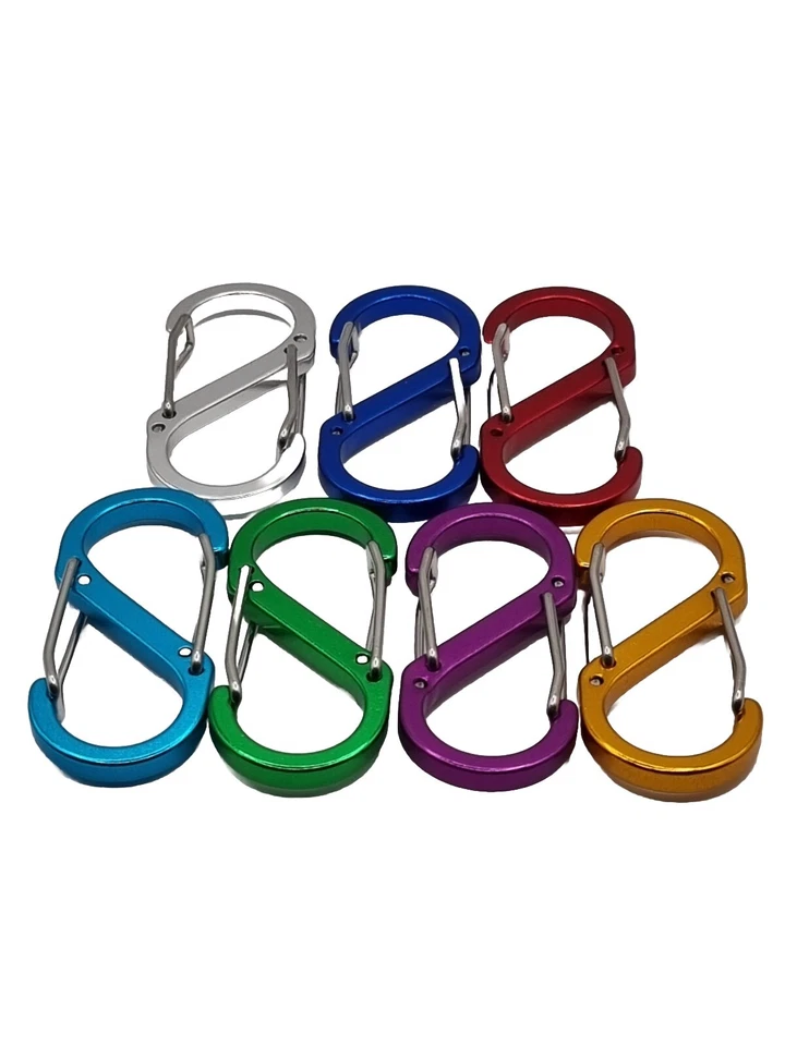 2 St. Doppel Materialkarabiner Alu Karabinerhaken Karabiner Schnapphaken   - Bild 3 von 4