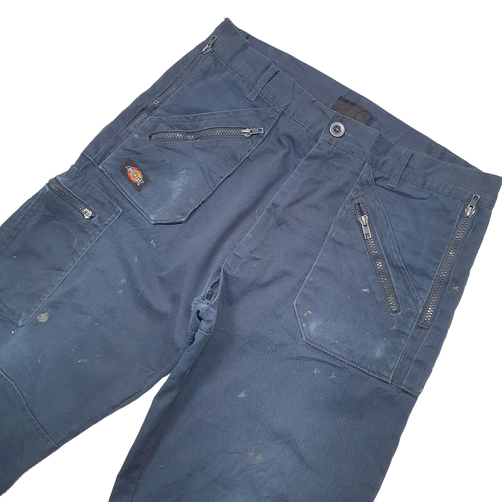 DICKIES Cargo Workwear Trousers Cotton Blue Mens W33 L30 image 3