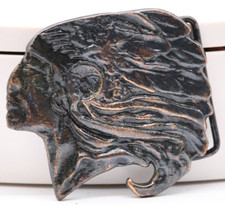 Vintage Indian Chief - SOLID BRASS BELT BUCKLE METAL
