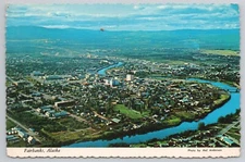 Postcard Fairbanks Aerial View Alaska Chena River