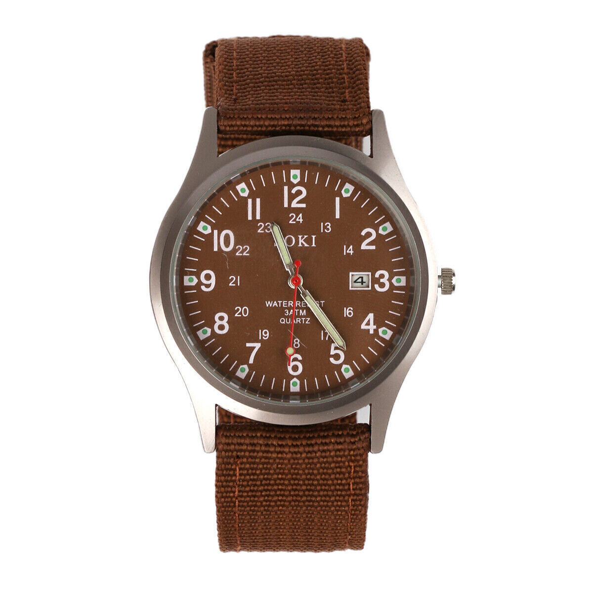 Men’s Watches Military Leather Date Canvas Quartz Analog Army Casual Wrist Watch