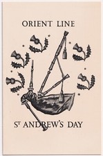 Vintage Orient Line SS Orontes Menu St Andrews Day Lynton Lamb Design 1956