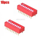 21 Pcs 2.54mm Pitch 8 Position Slide Style DIP Switches Black