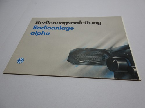 VW Radio alpha  Bedienungsanleitung 1993